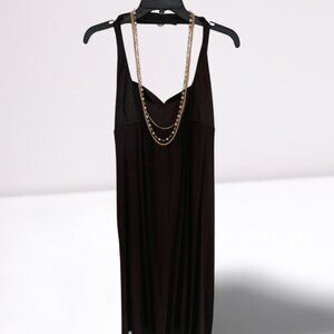 Laundry BY Shelli Black Umpire Halter Dress with Vintage Necklace